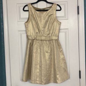 Gold classic look Bow Dress